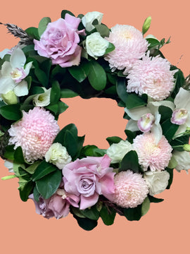 Pink Flower Wreath