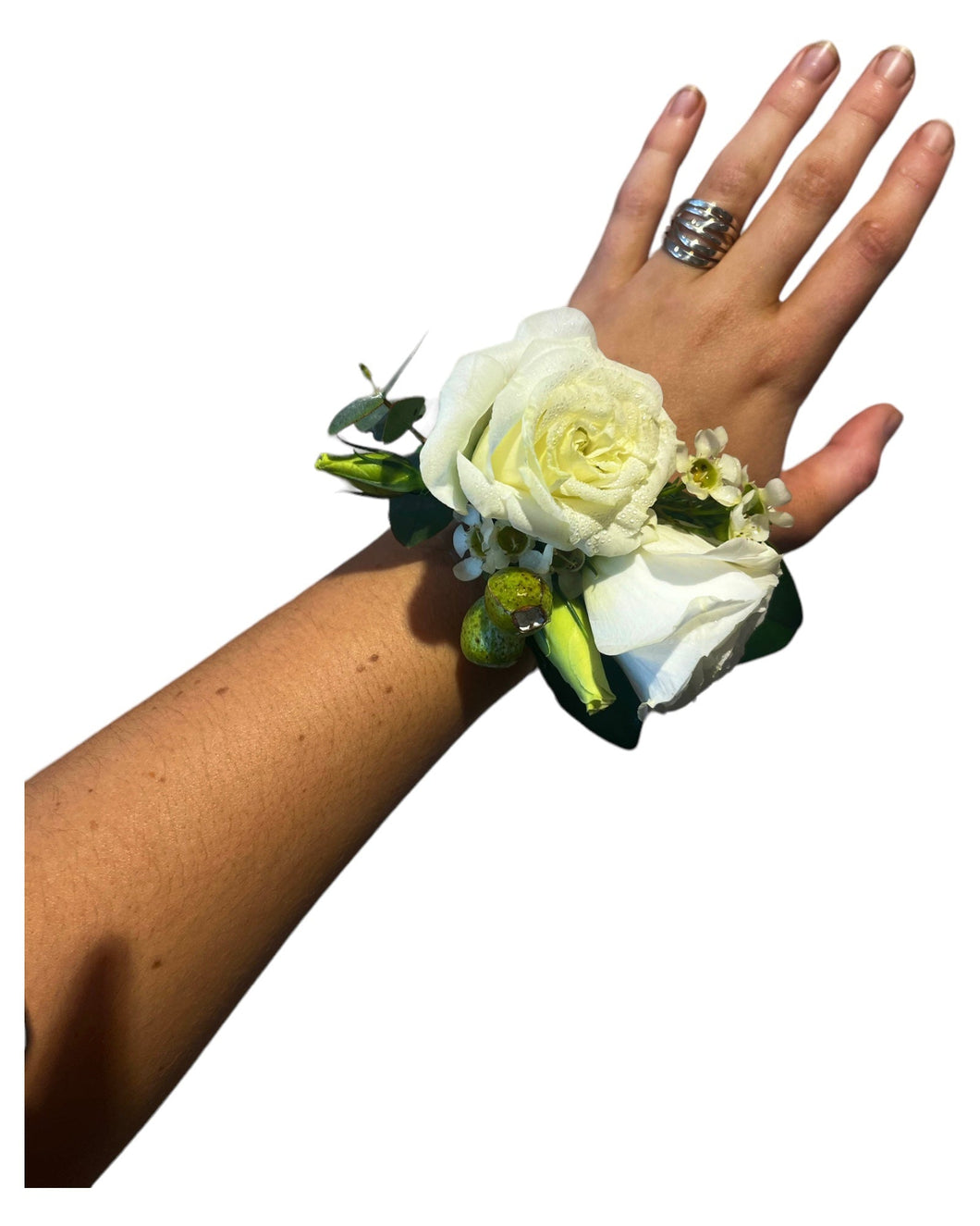White Rose Corsage | White Flowers Corsage | Emporio Home & Flowers