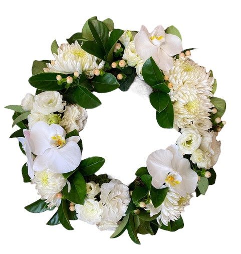 White Floral Wreath | Circular Oasis Wreath | Emporio Home & Flowers
